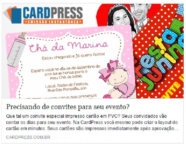 Cartões especiais impressos em pcv
