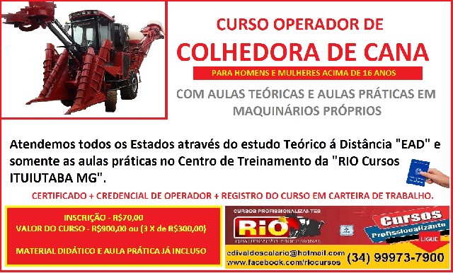 Curso de operador de colhedora de cana